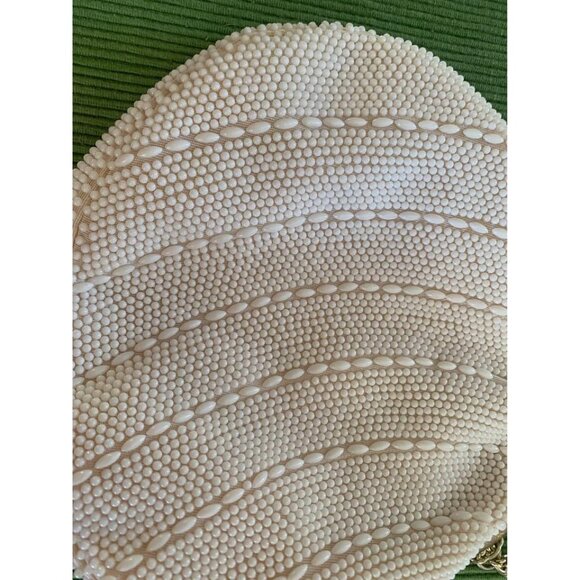 Vintage Ivory Beaded Purse with chain handle Made in Hong Kong - Picture 2 of 11